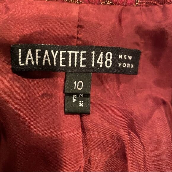 Lafayette 148 100% Silk Blazer W/ Lace Overlay Size 10 Woman’s Evening Wear - Picture 6 of 13